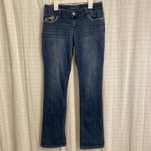 Maurices Blue Jean Embellished Embroidered Women's Size 5/6 Skinny Y2K